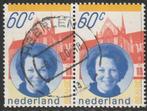 Nederland 1980 1200B Beatrix 60c-paar, Gest, Postzegels en Munten, Postzegels | Nederland, Ophalen of Verzenden, Na 1940, Gestempeld