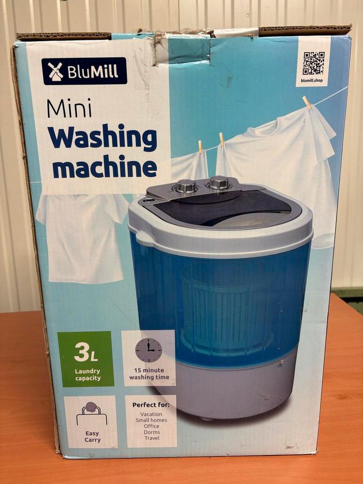 Blue Mill Mini Wasmachine - Compact & Handig!, Witgoed en Apparatuur, Wasmachines, Zo goed als nieuw, Bovenlader, Minder dan 4 kg