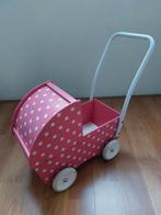 Ontzettend leuke houten poppenwagen, roze met witte stippen, Kinderen en Baby's, Ophalen, Zo goed als nieuw, Babypop