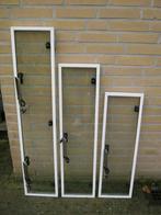 3 hardglazen klepramen/klapramen wit aluminium isolatieglas, Doe-het-zelf en Verbouw, Ophalen, Gevelraam of Ruit, Minder dan 80 cm