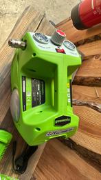 NIEUWE ACCU compressor inclusief accu en lader, 6 tot 10 bar, Ophalen of Verzenden, Minder dan 200 liter/min, Greenworks