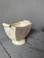 Vintage keramieken schaal op voet – craquelé glazuur, Ophalen of Verzenden, Zo goed als nieuw, Rond, Porselein of Keramiek