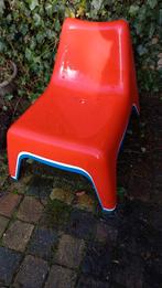 3 ikea plastic tuinstoelen - rood wit blauw, Ophalen, Kunststof, Gebruikt, Rood