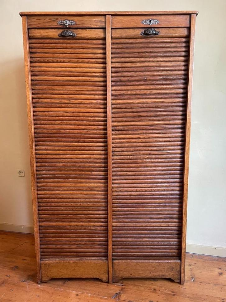 Rolluikkast Muziekkast Archiefkast Kantoorkast Verzamelkast, Antiek en Kunst, Antiek | Woonaccessoires, Ophalen