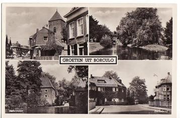 Borculo (Gld) groeten uit 4-vensterkaart ca.1948.   beschikbaar voor biedingen