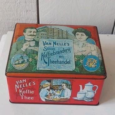 Vintage blik van Nelle's koffie en thee decoratie coffee, Verzamelen, Blikken, Gebruikt, Koffie, Overige merken, Ophalen of Verzenden