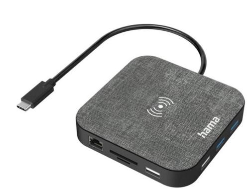 Hama USB-C-hub, "Connect2QiCharge", Wireless Charging, Telecommunicatie, Mobiele telefoons | Telefoon-opladers, Nieuw, Overige merken