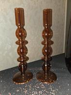 2 Glazen kandelaars, Ophalen, Glas
