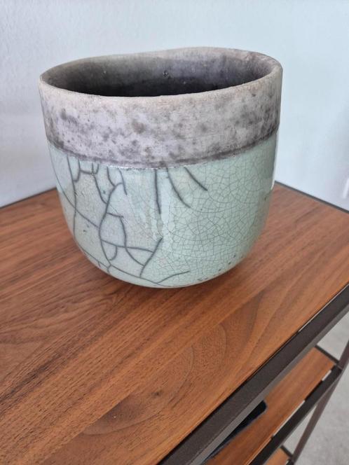 Domani bloempot Minsk Low  H16 D16 zeer goede staat, Huis en Inrichting, Woonaccessoires | Vazen, Zo goed als nieuw, Groen, Minder dan 50 cm