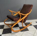 60 jaren TON schommel stoel ZWART met PERZIK  Rocking Chair, Huis en Inrichting, Stoelen, Gebruikt, Vintage, Hout, Eén