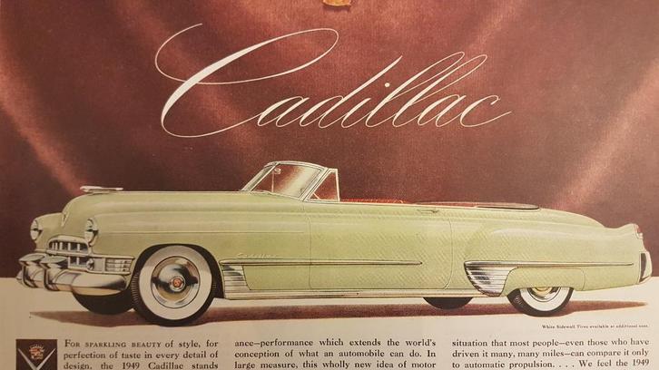 10 x Cadillac La Salle advertenties 1939 tot 1973., Boeken, Auto's | Folders en Tijdschriften, Gelezen, Overige merken, Ophalen of Verzenden