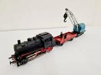 Märklin H0 Stoomloc 3000 met Kraanwagon en lage bak wagon, Wisselstroom, Gebruikt, Locomotief, Ophalen of Verzenden