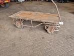 Antieke transportwagen 1x2meter massieve wielen, Ophalen, Zo goed als nieuw, Transportkar