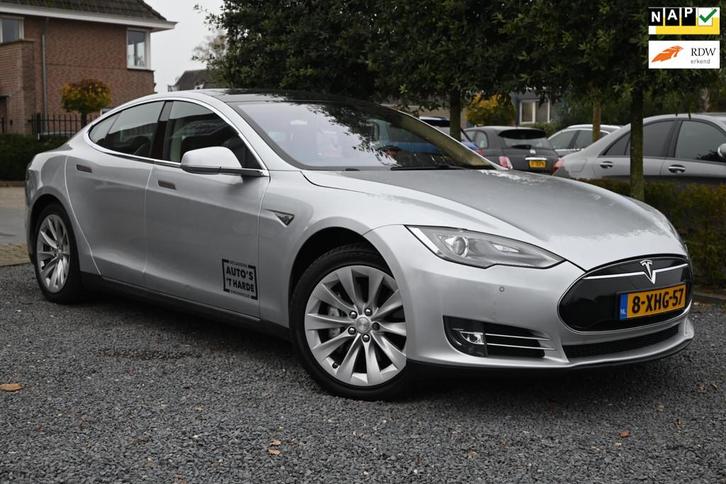 Tesla Model S 85 Base 367 PK Free Supercharge Pano Camera, Auto's, Tesla, Bedrijf, Te koop, Model S, ABS, Achteruitrijcamera, Airbags