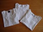 Drie witte katoenen  stretch shirts met korte mouwen.(M), Kleding | Dames, Yaya, Maat 38/40 (M), Wit, Zo goed als nieuw