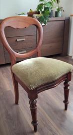 Biedermeier stoelen groen velours mahonie antiek, Antiek en Kunst, Antiek | Meubels | Stoelen en Banken, Ophalen