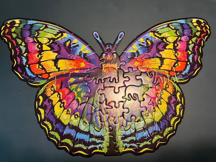 Vlinder Puzzel - 87 Stukjes, Hobby en Vrije tijd, Denksport en Puzzels, Gebruikt, Legpuzzel, Minder dan 500 stukjes, Ophalen of Verzenden