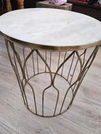 Marmeren bijzettafel, Huis en Inrichting, Minder dan 55 cm, Marmer, Metaal of Aluminium, Rond