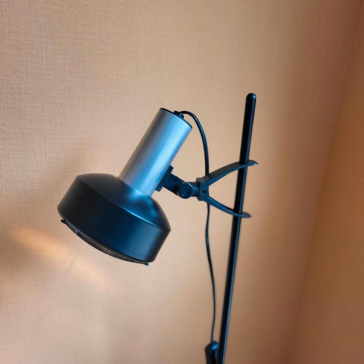 Vintage Ikea Vloerlamp  - Zwart/chroom, Huis en Inrichting, Lampen | Vloerlampen, Gebruikt, 100 tot 150 cm, Metaal, Ophalen