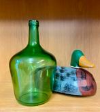 Vintage groene viresa fles retro gistfles wijnfles glas, Ophalen of Verzenden