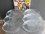 6 Vintage glazen Arcoroc vis visborden borden, Ophalen of Verzenden, Bord(en), Overige stijlen, Glas