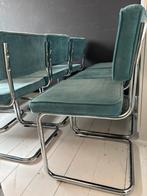 Blauwe petrol stoelen 10 stuks, Huis en Inrichting, Stoelen, Ophalen, Gebruikt, Ribstof, Blauw