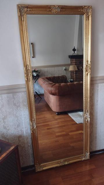 Zeer Chique!! Old-Gold "Facet" 184x74 Unieke "Barok" Spiegel beschikbaar voor biedingen