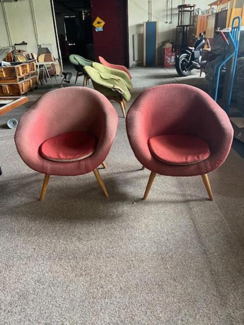 design-fauteuils, Huis en Inrichting, Fauteuils, Gebruikt, Hout, Stof, Minder dan 50 cm, Minder dan 75 cm, Verzenden