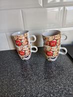 4 mokken van DE koffie, Gebruikt, Ophalen of Verzenden, Overige stijlen, Kop(pen) en/of Schotel(s)