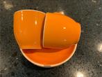 Oranje Kopjes en Schotels - Set van 2, Gebruikt, Keramiek, Ophalen of Verzenden, Effen
