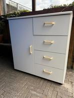 Witte Kast met Lades en Deur, Kunststof, Gebruikt, Minder dan 100 cm, Modern