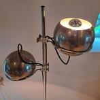 Gepo Amsterdam Dubbele Bol Chrome Vloerlamp, Huis en Inrichting, Lampen | Vloerlampen, Ophalen, Gebruikt, Metaal, Mid-Century Modern
