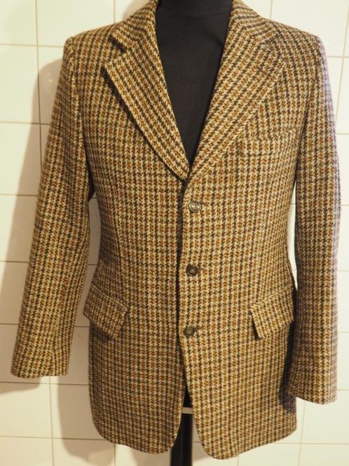 Harris tweed colbert dogtooth ruit, Kleding | Heren, Kostuums en Colberts, Zo goed als nieuw, Maat 48/50 (M), Beige, Ophalen of Verzenden