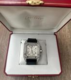 Cartier Santos 100 Diamond, Zwart, IOS, Ophalen of Verzenden, Zo goed als nieuw
