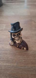 Doodshoofd Poppetje met Hoed en Pistool, Antiek en Kunst, Ophalen of Verzenden