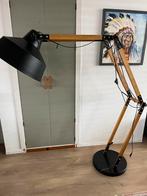 Goossens vloerlamp industrieel marmer hout, Industrieel, 150 tot 200 cm, Metaal, Zo goed als nieuw