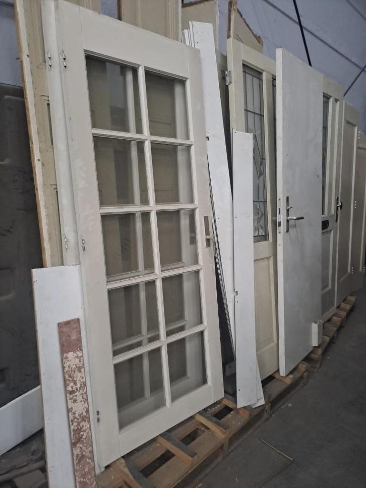 Binnendeur 201,5 x 82 met glas ruiten, Huis en Inrichting, Overige Huis en Inrichting, Gebruikt, Ophalen