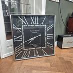 Klassieke Rofra Home Wandklok Chroom/Nikkel 80x80cm, Huis en Inrichting, Woonaccessoires | Klokken, Ophalen of Verzenden, Gebruikt