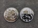 2024-2025 UK - St George & the dragon - 2 x 1 oz silver, Ophalen of Verzenden, Zilver