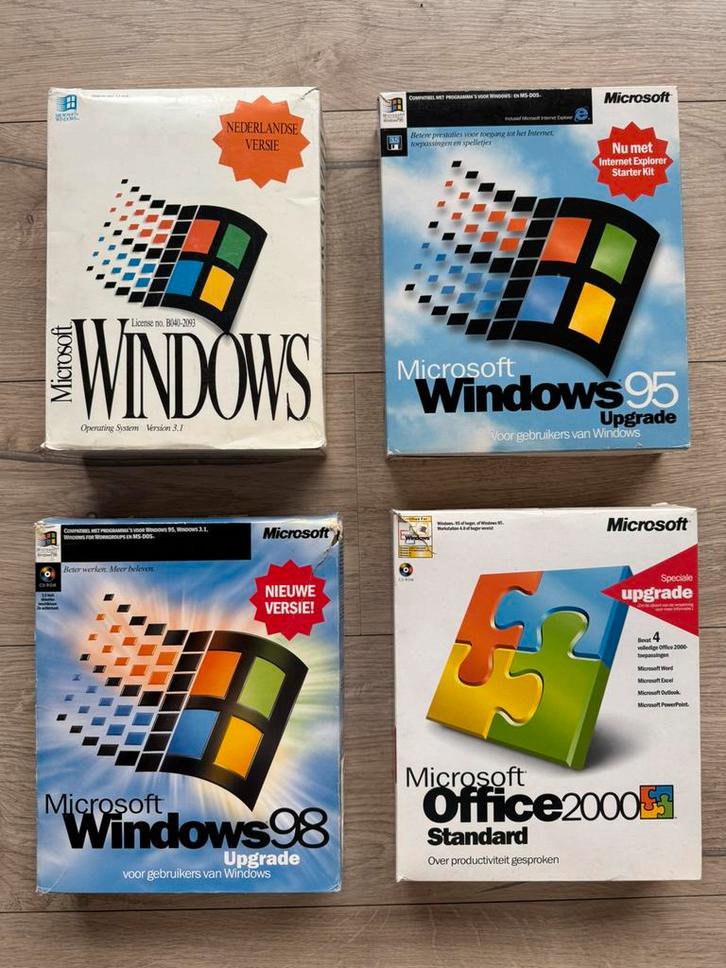 Microsoft Windows 3.1 Windows 95 Windows 98 PC Big Box, Computers en Software, Besturingssoftware, Zo goed als nieuw, Windows
