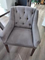 6 Gecapitonneerde Eetkamerstoelen - Stijlvol en Comfortabel, Huis en Inrichting, Stoelen, Ophalen, Hout, Gebruikt, Landelijk