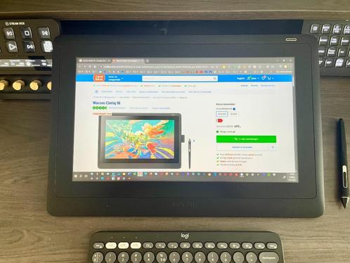 Wacom Cintiq 16 inclusief Standaard, Computers en Software, Tekentablets, Zo goed als nieuw, Bedraad, Ophalen of Verzenden