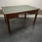 Vintage houten bureau tafel werktafel kantoortafel, Ophalen, Gebruikt, Bureau