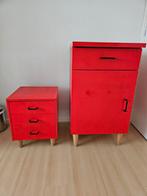 Rode vintage kastjes set, Ophalen, Overige materialen, Minder dan 50 cm, Gebruikt