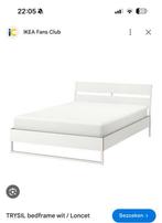 Bed + Nachtkastje, Ophalen, Gebruikt, Wit, 140 cm