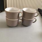 4 HEMA cappucino mokken, mok,kop,  beker, beige,keramiek, Ophalen, Keramiek, Zo goed als nieuw, Overige stijlen