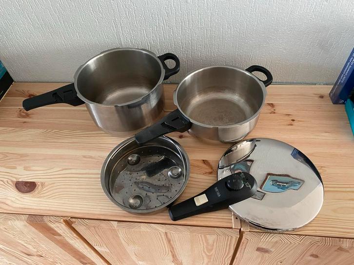 HEMA Hogedrukpan - Snelkookpan, Huis en Inrichting, Keuken | Potten en Pannen, Gebruikt, Kookpan of Snelkookpan, Rvs, Inductieplaat