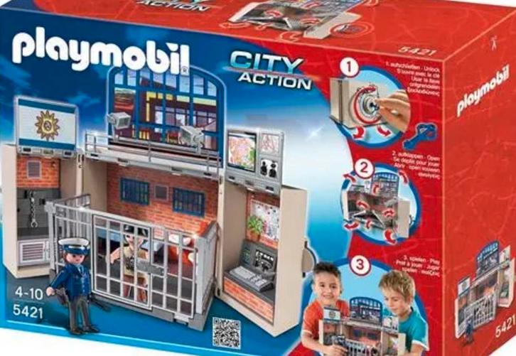 Playmobil City Action Meeneem Politiebureau 5421, Kinderen en Baby's, Speelgoed | Playmobil, Zo goed als nieuw, Complete set, Ophalen of Verzenden