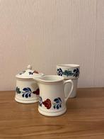 melkkannetje en melkbeker van boerenbont, Ophalen, Gebruikt, Overige typen, Aardewerk