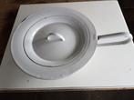 ondersteek bedpan po met deksel emaille, Ophalen